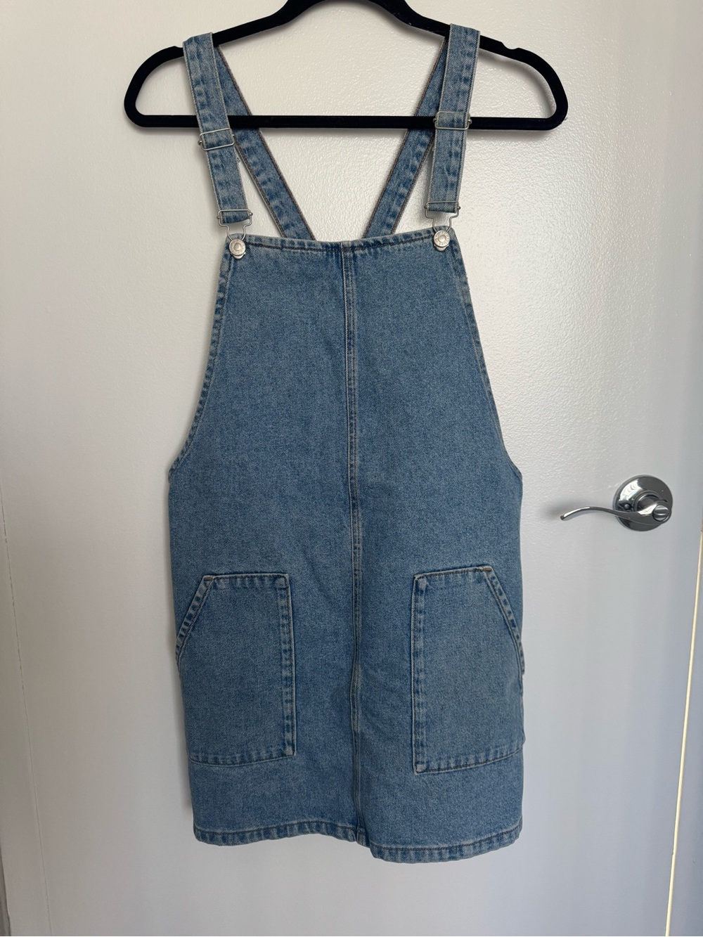 Topshop Light Blue Denim Overall Dress - Picture 1 of 4